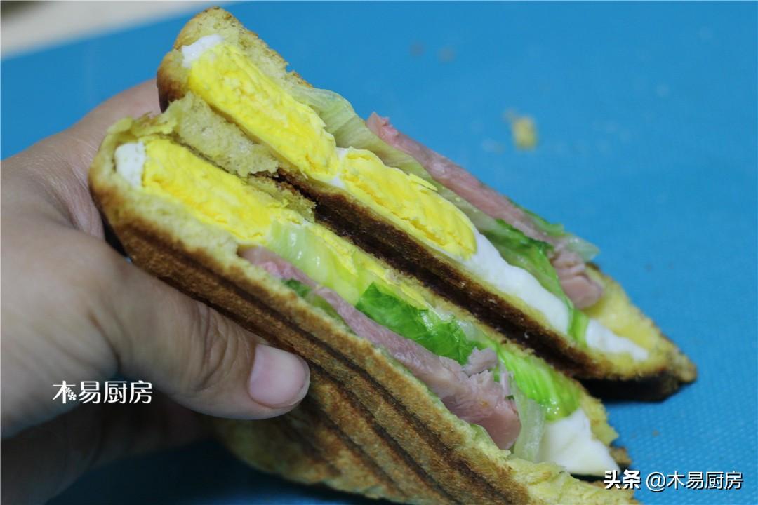 三明治的做法，做法简单营养不单调，肉蛋奶蔬菜都不缺