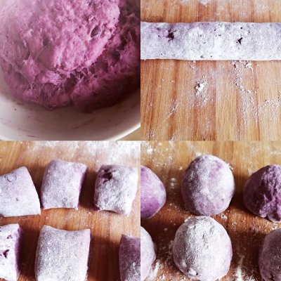#名厨汁味，圆中秋美味#紫薯双色开花馒头，好看又好吃
