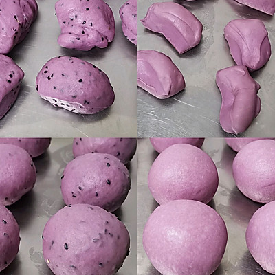 紫薯黑芝麻面包球（紫薯法国球）